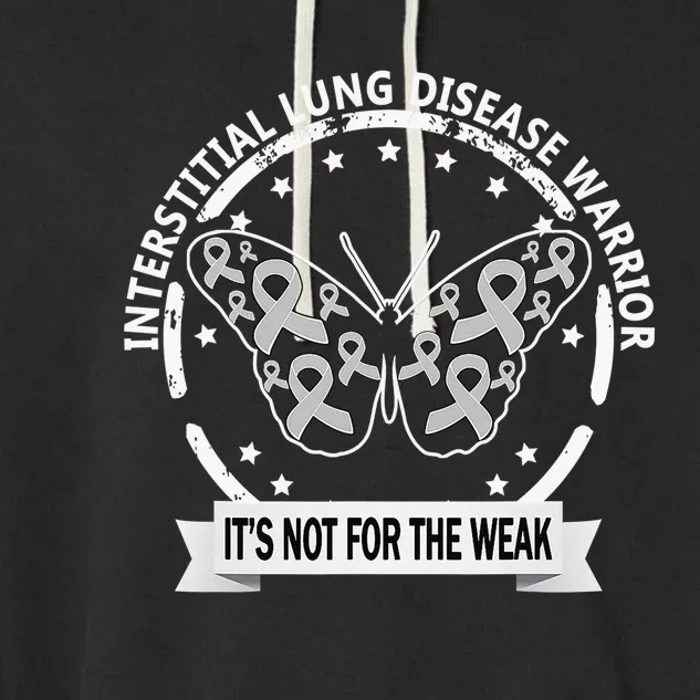 Interstitial Lung Disease betterfly ribbon awareness apparel Garment-Dyed Fleece Hoodie