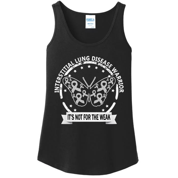 Interstitial Lung Disease betterfly ribbon awareness apparel Ladies Essential Tank