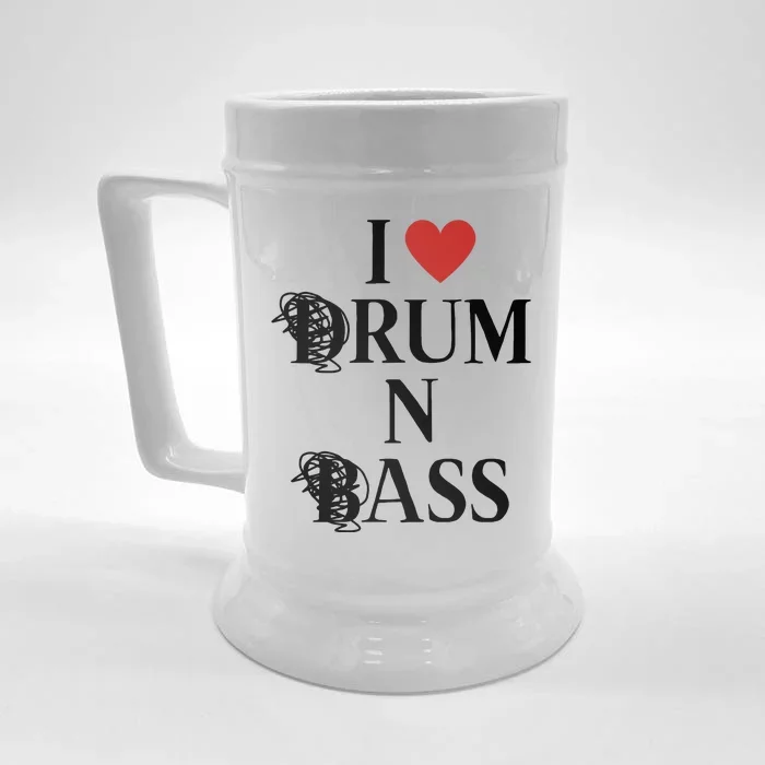 I Love Drum And Bass Rock Front & Back Beer Stein