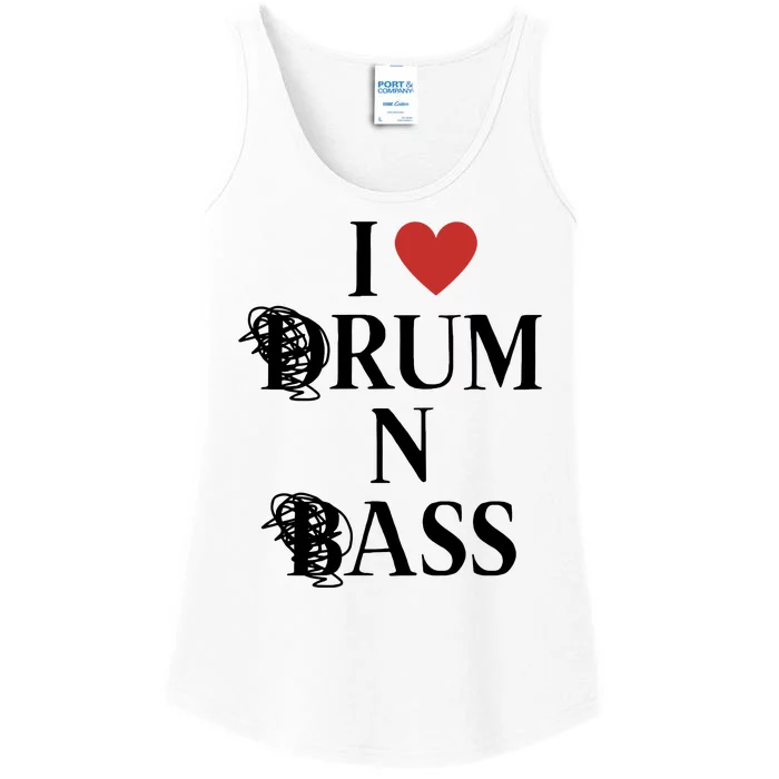 I Love Drum And Bass Rock Ladies Essential Tank