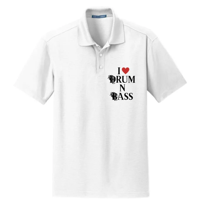 I Love Drum And Bass Rock Dry Zone Grid Performance Polo