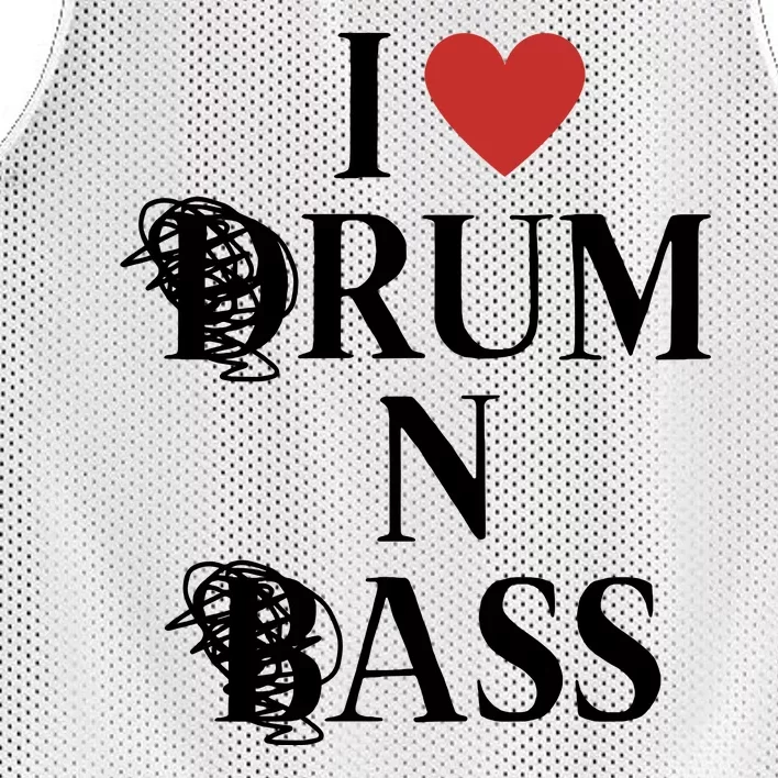 I Love Drum And Bass Rock Mesh Reversible Basketball Jersey Tank