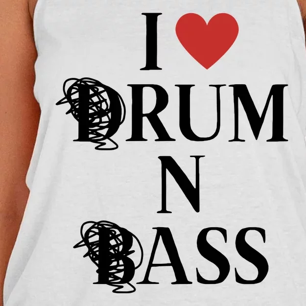 I Love Drum And Bass Rock Women's Knotted Racerback Tank