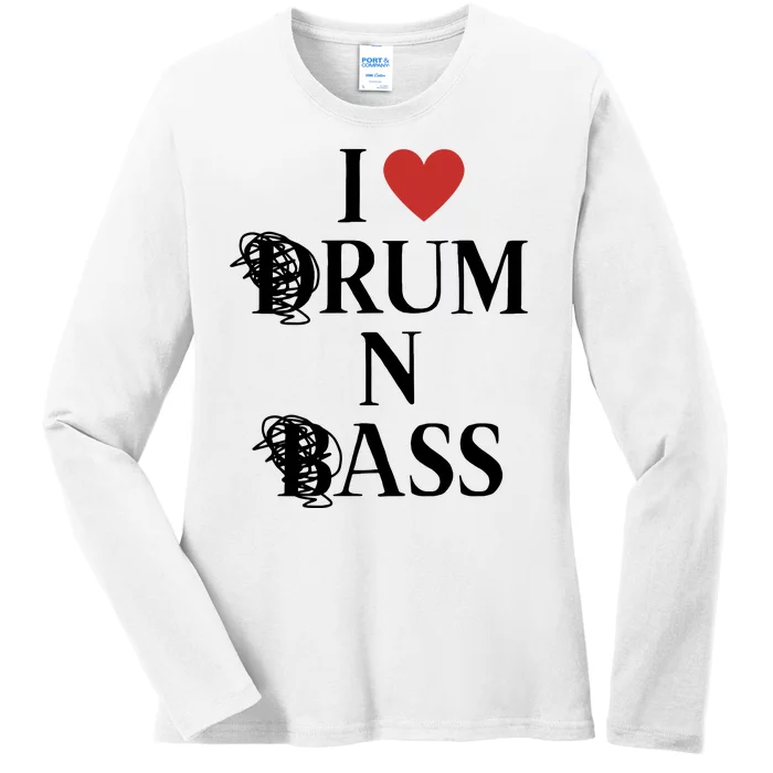 I Love Drum And Bass Rock Ladies Long Sleeve Shirt