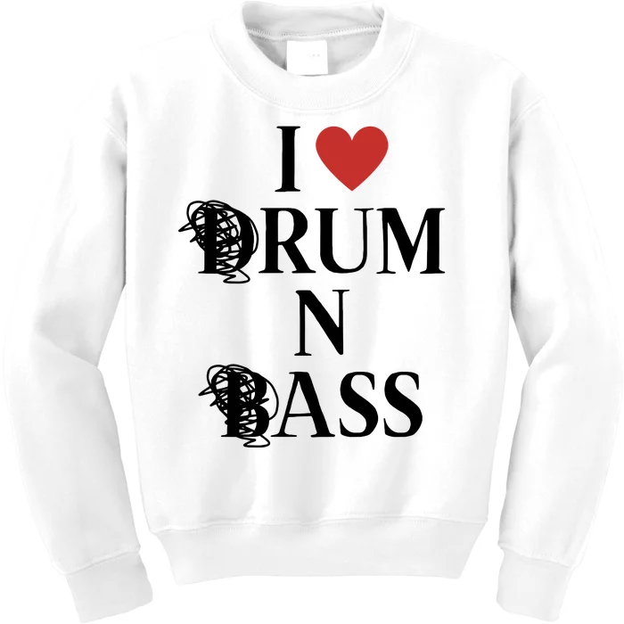 I Love Drum And Bass Rock Kids Sweatshirt