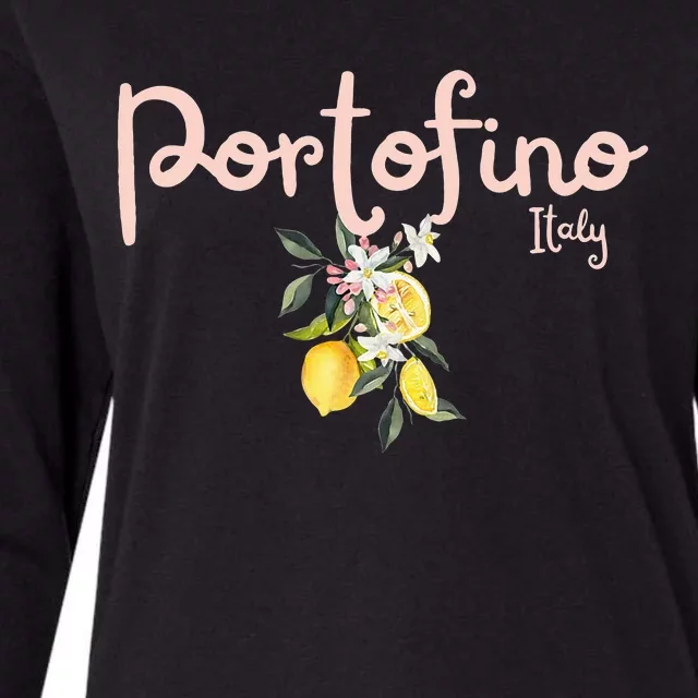 Italy Lemon Design Portofino Italy Souvenir Italy Lover Womens Cotton Relaxed Long Sleeve T-Shirt