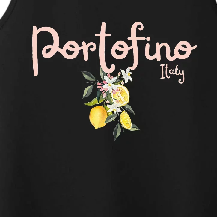 Italy Lemon Design Portofino Italy Souvenir Italy Lover Performance Tank