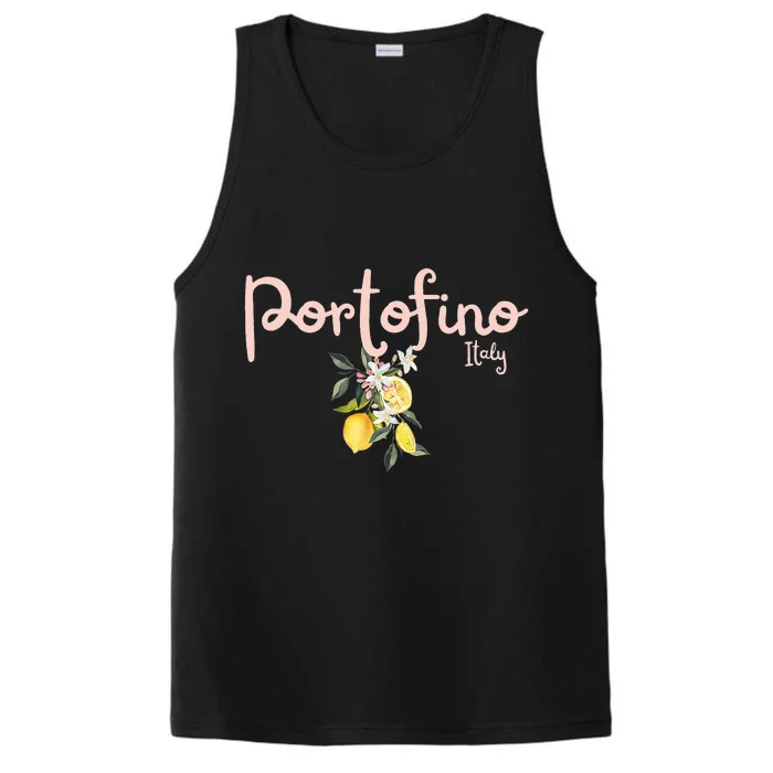 Italy Lemon Design Portofino Italy Souvenir Italy Lover Performance Tank