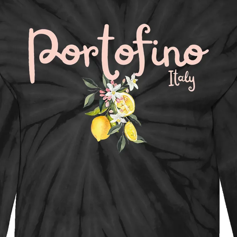 Italy Lemon Design Portofino Italy Souvenir Italy Lover Tie-Dye Long Sleeve Shirt