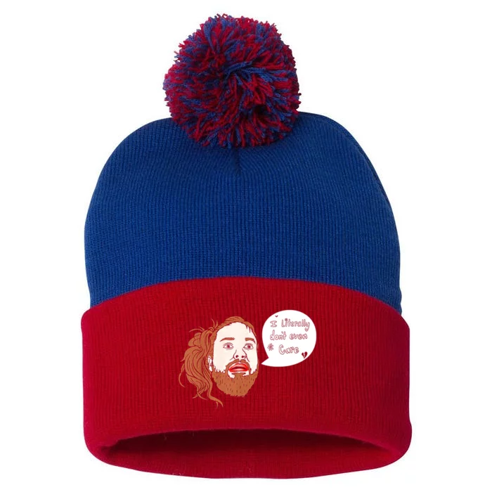 I Literally Don't Even Care Pom Pom 12in Knit Beanie