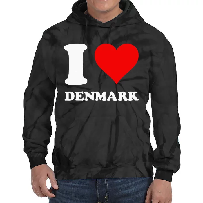 I Love Denmark Tie Dye Hoodie