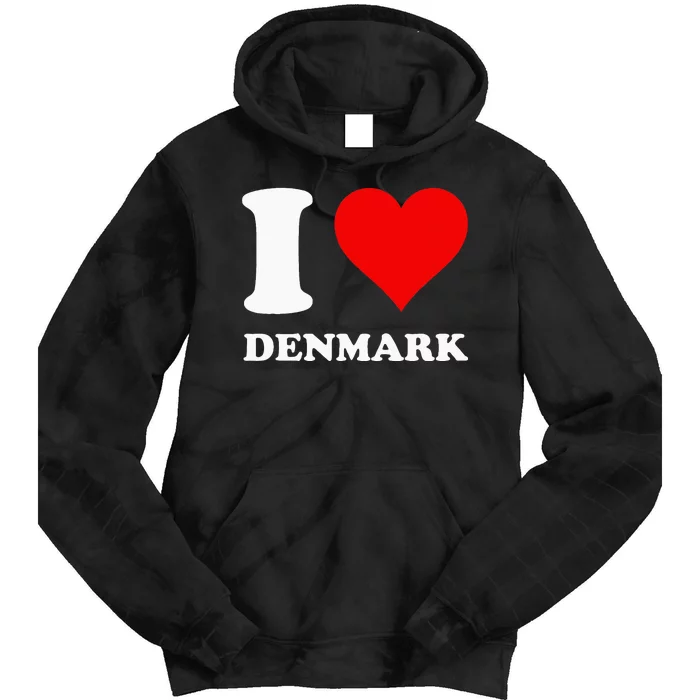 I Love Denmark Tie Dye Hoodie