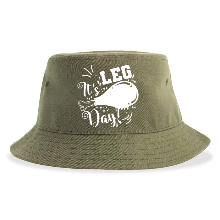 Its Leg Day Turkey Usa Family Thanksgiving Gift Sustainable Bucket Hat