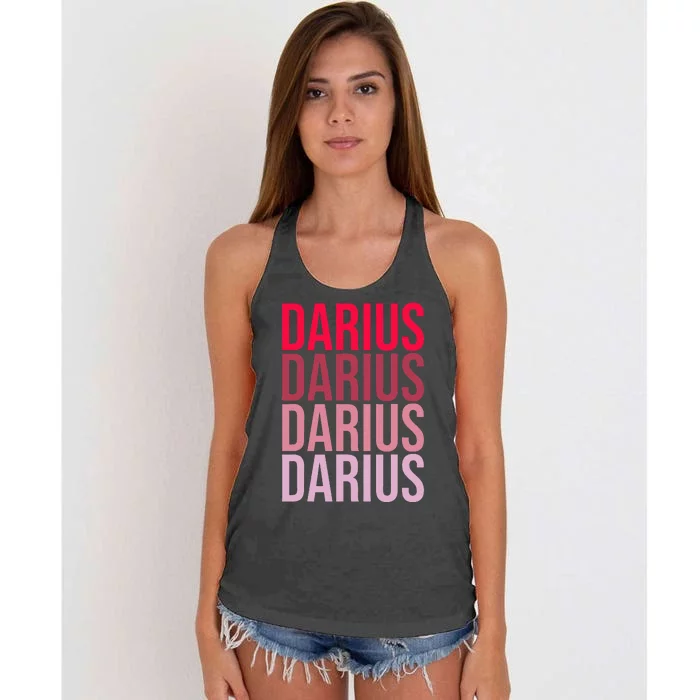 I Love Darius First Name Darius Women's Knotted Racerback Tank