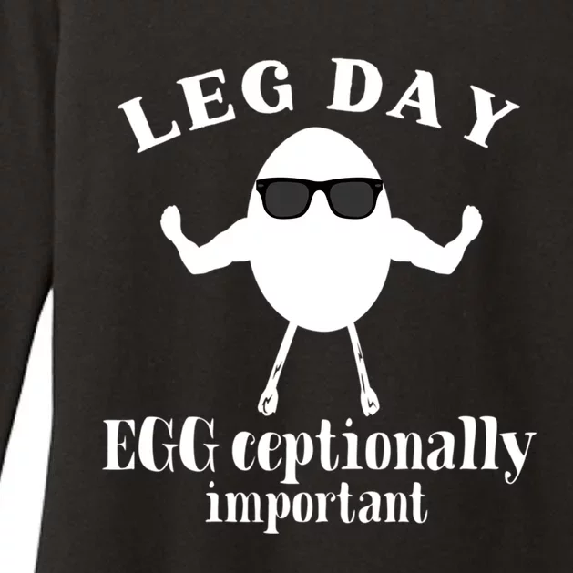 Its Leg Day Workout Fitness Pun Gym Exercise Egg Cool Gift Womens CVC Long Sleeve Shirt