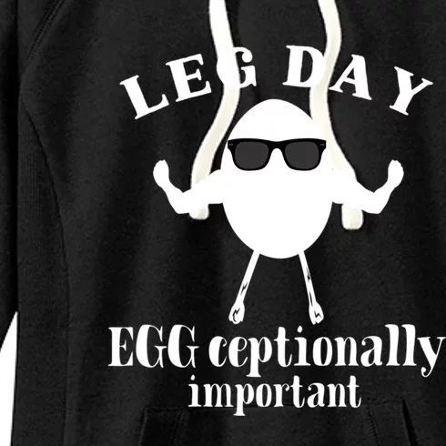 Its Leg Day Workout Fitness Pun Gym Exercise Egg Cool Gift Women's Fleece Hoodie