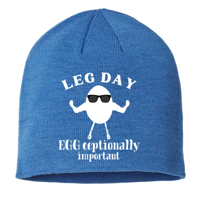 Its Leg Day Workout Fitness Pun Gym Exercise Egg Cool Gift 8 1/2in Sustainable Knit Beanie