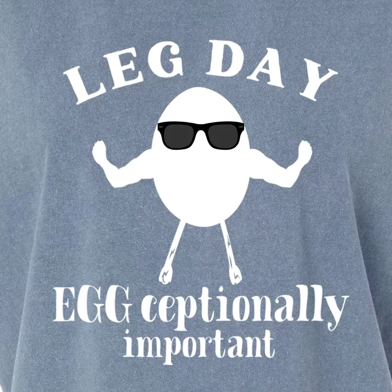 Its Leg Day Workout Fitness Pun Gym Exercise Egg Cool Gift Garment-Dyed Women's Muscle Tee