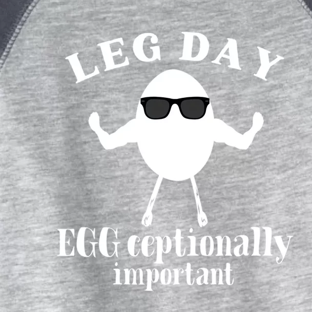 Its Leg Day Workout Fitness Pun Gym Exercise Egg Cool Gift Toddler Fine Jersey T-Shirt