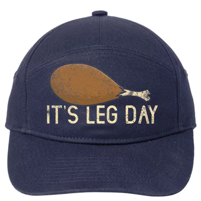 It's Leg Day Funny Workout Turkey Thanksgiving Ugly Sweater 7-Panel Snapback Hat