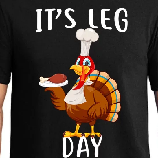 It’S Leg Day Thanksgiving Turkey Costume Funny Cool Gift Pajama Set