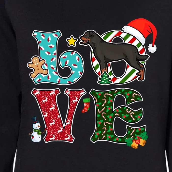 I Love Dog Rottweiler Christmas Gift Womens California Wash Sweatshirt