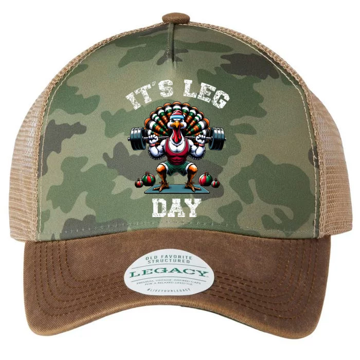 Its Leg Day Funny Turkey Exercise Thanksgiving Legacy Tie Dye Trucker Hat