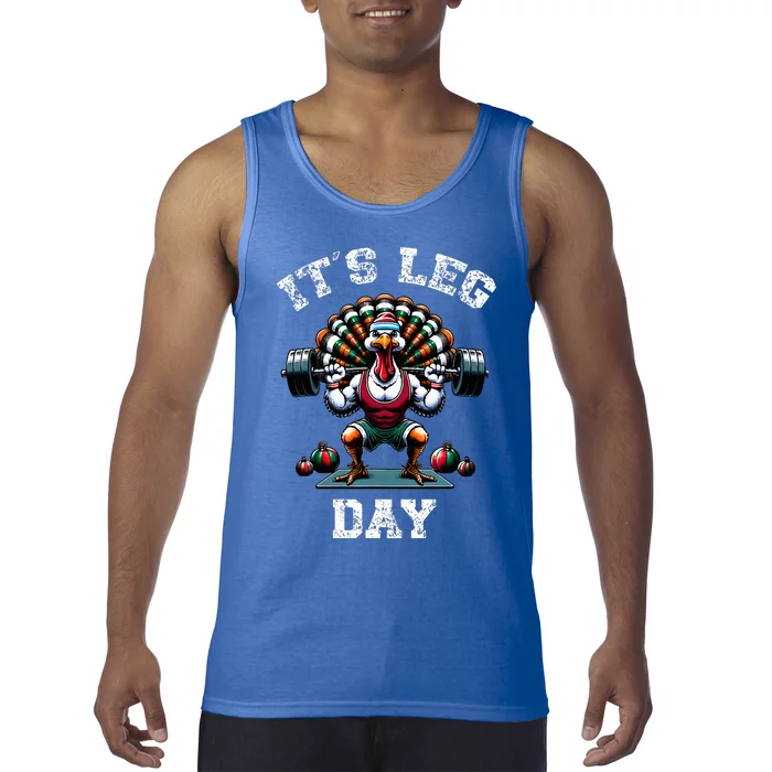 Its Leg Day Funny Turkey Exercise Thanksgiving Tank Top