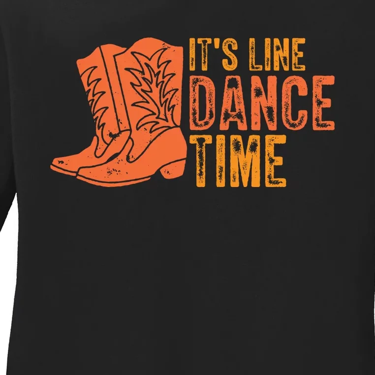 It's Line Dancing Time T S Ladies Long Sleeve Shirt