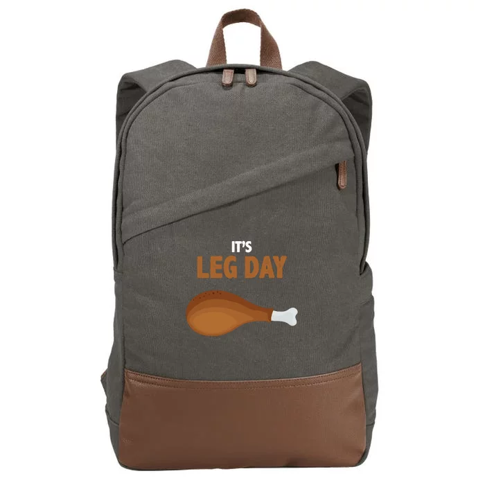 It's Leg Day Funny Turkey Cotton Canvas Backpack