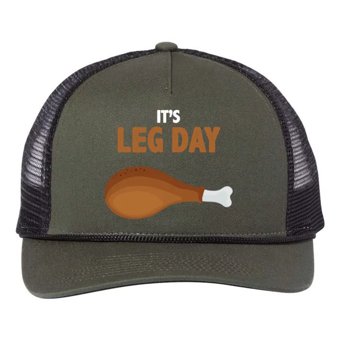 It's Leg Day Funny Turkey Retro Rope Trucker Hat Cap