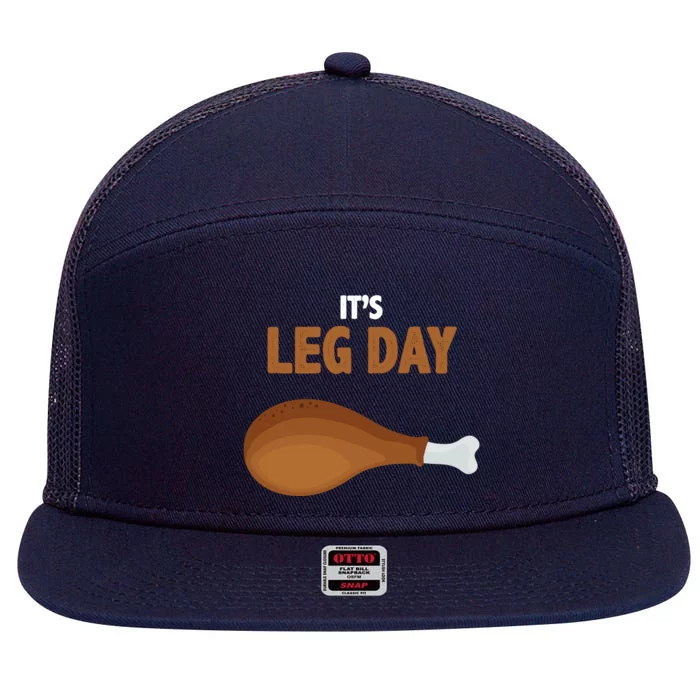 It's Leg Day Funny Turkey 7 Panel Mesh Trucker Snapback Hat