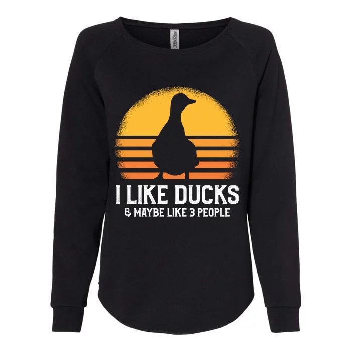 I Like Ducks And Maybe 3 People Funny Duck Farm Farmer Funny Gift Womens California Wash Sweatshirt