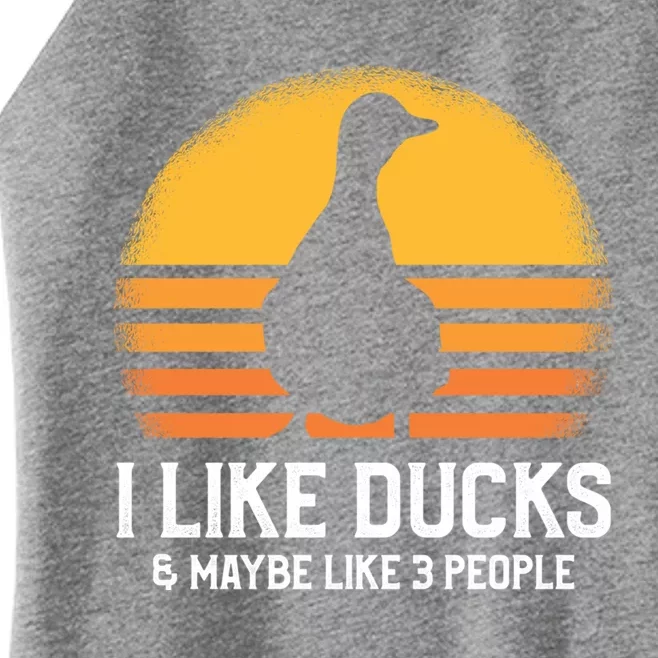 I Like Ducks And Maybe 3 People Funny Duck Farm Farmer Funny Gift Women’s Perfect Tri Rocker Tank