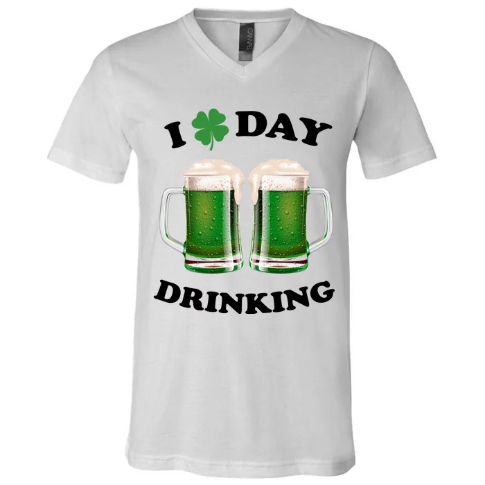 I Love Day Drinking St Patrick's Day Party V-Neck T-Shirt