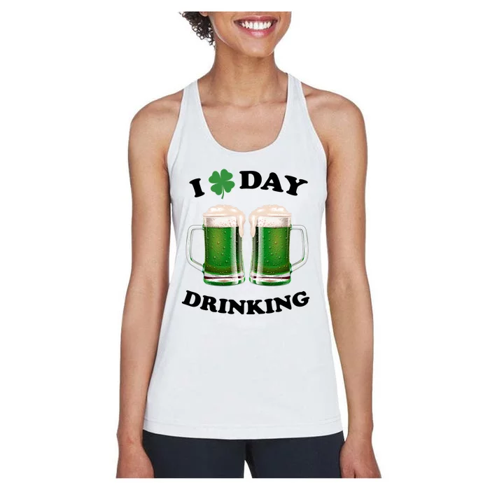 I Love Day Drinking St Patrick's Day Party Women's Racerback Tank