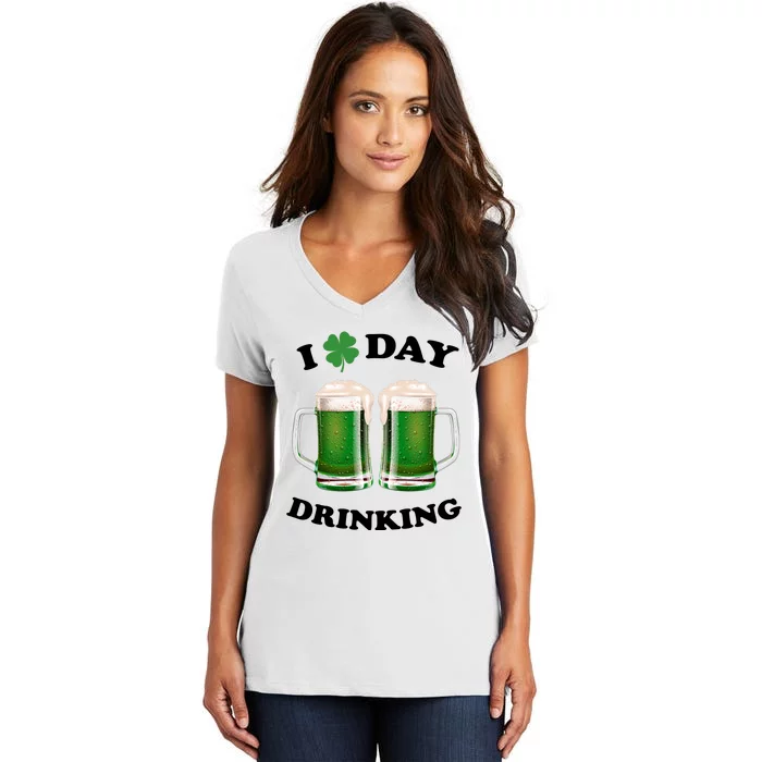 I Love Day Drinking St Patrick's Day Party Women's V-Neck T-Shirt