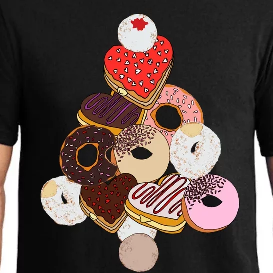 I Love Donuts Valentines Day Tree Funny Food Meme Donut Cool Gift Pajama Set