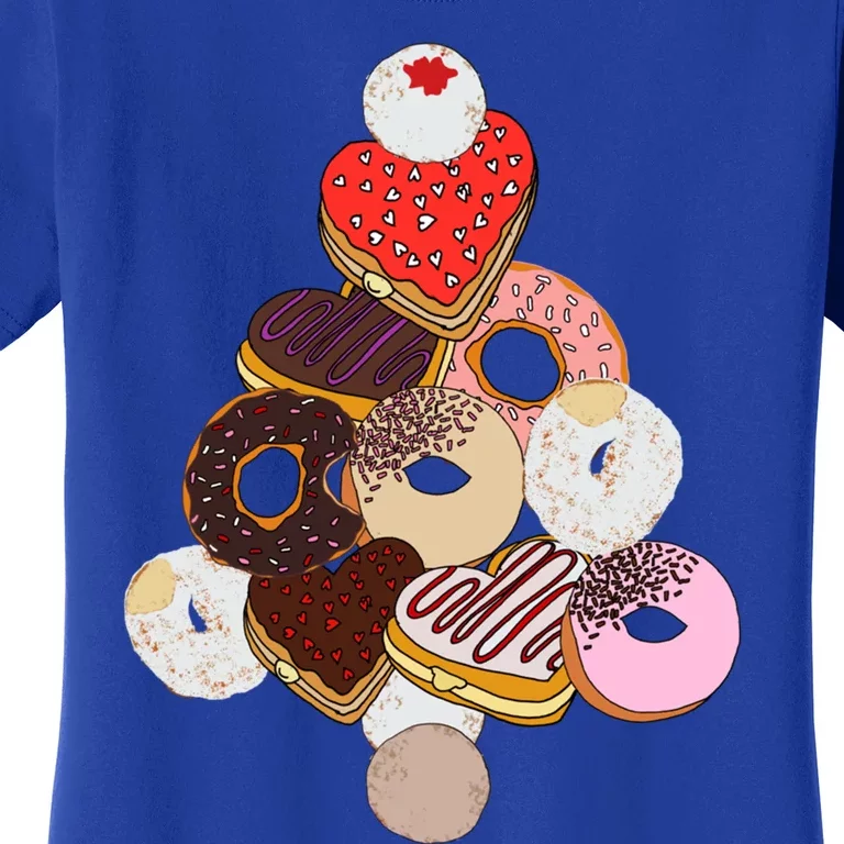 I Love Donuts Valentines Day Tree Funny Food Meme Donut Cool Gift Women's T-Shirt