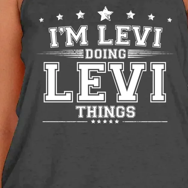 Im Levi Doing Levi Things Women's Knotted Racerback Tank