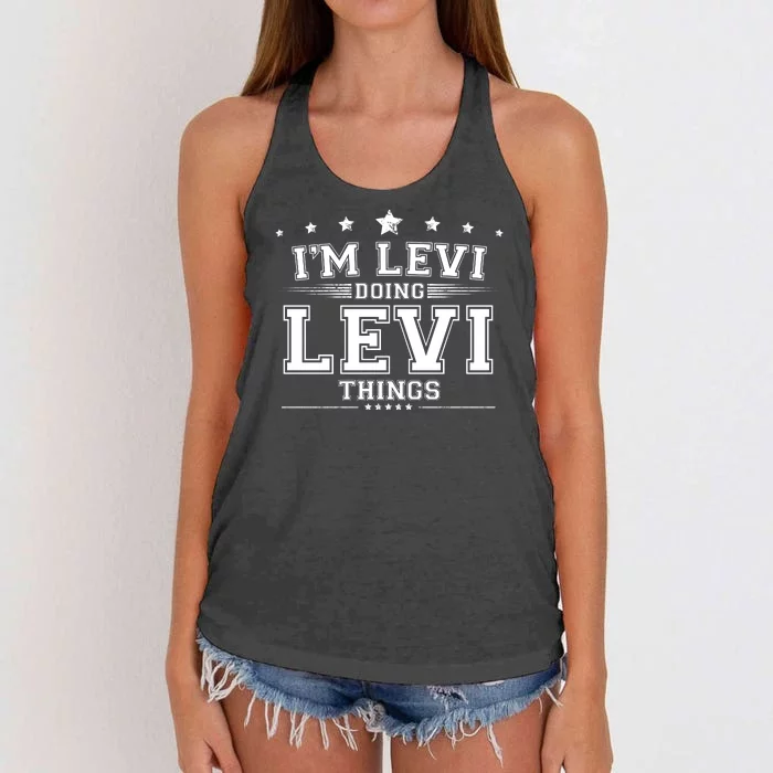 Im Levi Doing Levi Things Women's Knotted Racerback Tank