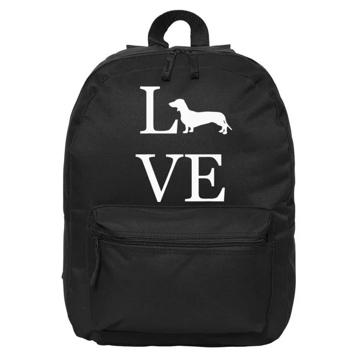 I Love Dachshund Weiner Dog Lover valentine's day 16 in Basic Backpack