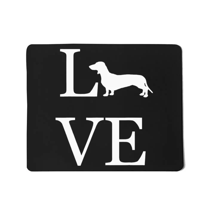 I Love Dachshund Weiner Dog Lover valentine's day Mousepad