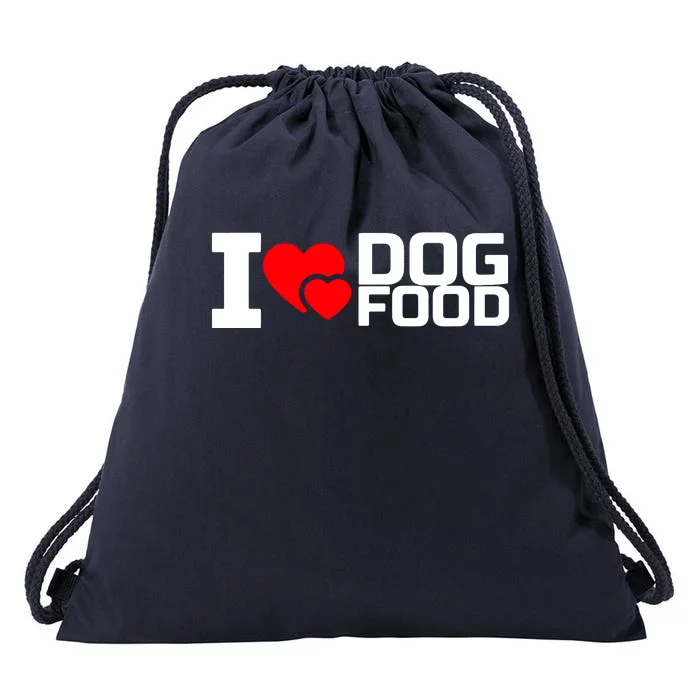 I Love Dog Food Drawstring Bag