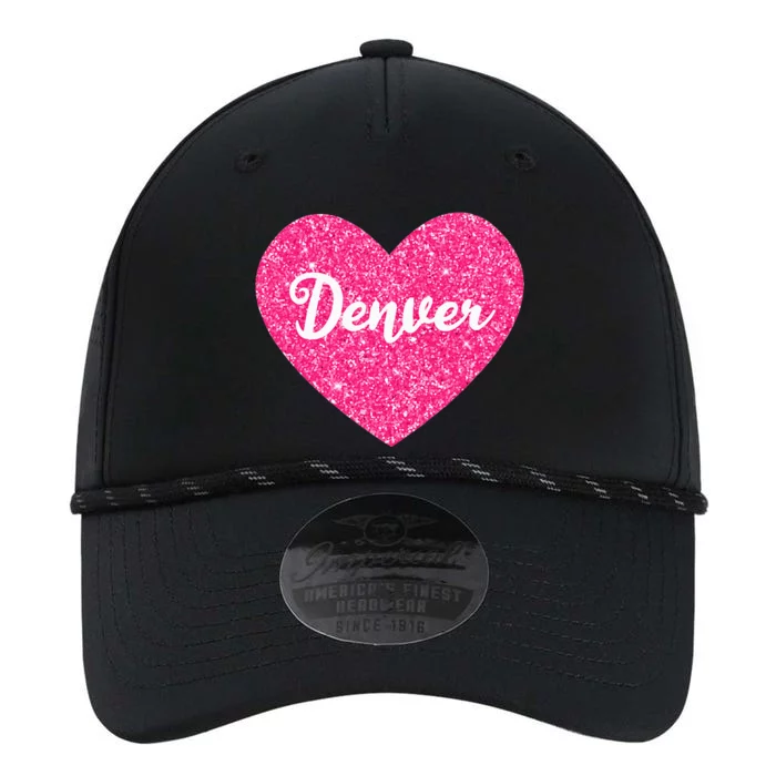 I Love Denver Colorado USA Pink Heart Gift For Women Performance The Dyno Cap