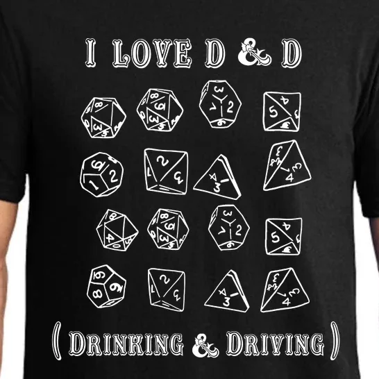 I Love D And D Drinking And Driving Funny Gamer D20 Lover Pajama Set