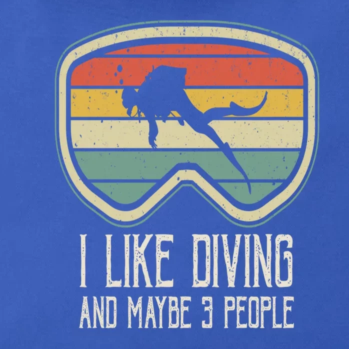 I Like Diving And Maybe 3 People Distressed Scuba Diver Dive Zip Tote Bag