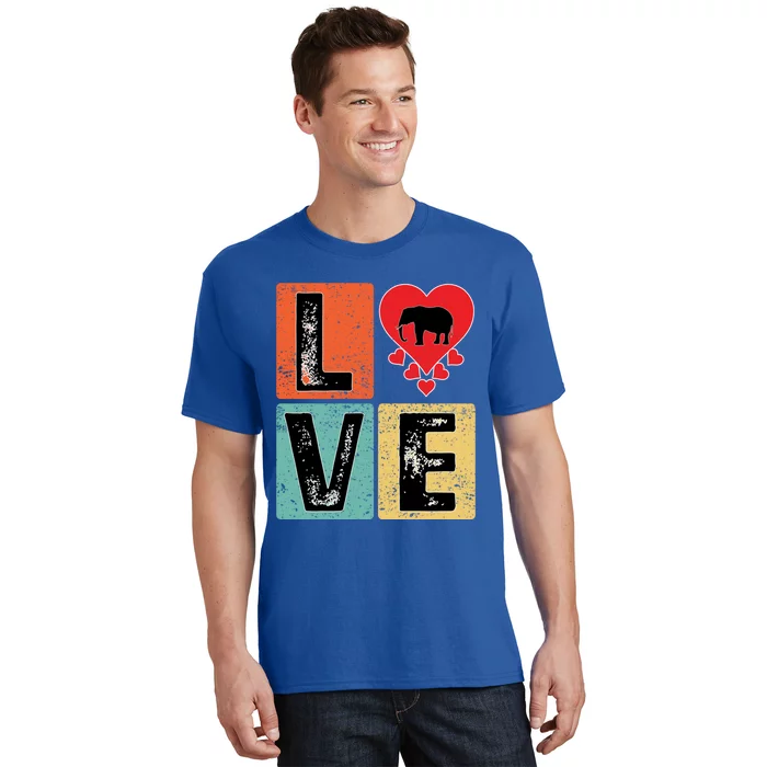 I Love Elephant Animal Lover Valentine's Day Elephant Cool Gift T-Shirt