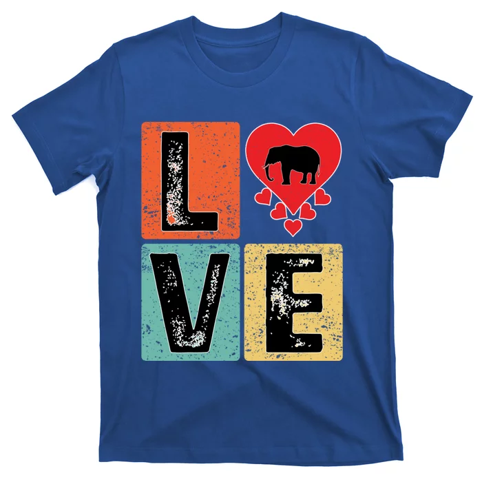 I Love Elephant Animal Lover Valentine's Day Elephant Cool Gift T-Shirt