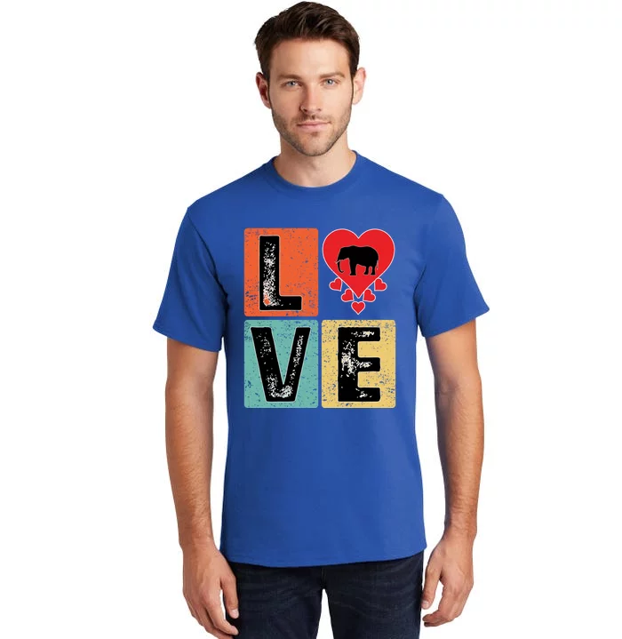 I Love Elephant Animal Lover Valentine's Day Elephant Cool Gift Tall T-Shirt